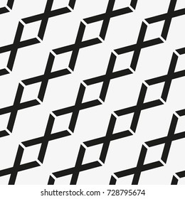 Vector seamless pattern. Modern stylish texture. Repeating geometric tiles with a grid of rhombuses.