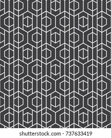 Vector seamless pattern. Modern stylish texture. Repeating geometric tiles with hexagonal grid.