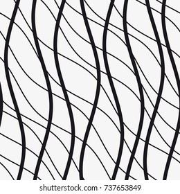 Vector seamless pattern. Modern stylish texture with wavy stripes. Geometric abstract background.