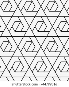 Vector seamless pattern. Modern stylish texture. Repeating geometric tiles with hexagonal grid.