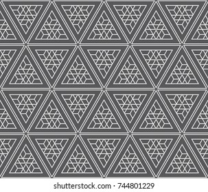 Vector seamless pattern. Modern stylish texture. Repeating geometric tiles with triangles.
