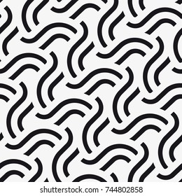 Vector seamless pattern. Modern stylish texture with wavy stripes. Geometric abstract background.