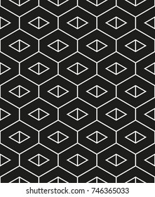 Vector seamless pattern. Modern stylish texture. Repeating geometric tiles with a grid of rhombuses.