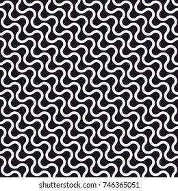 Vector seamless pattern. Modern stylish texture with wavy stripes. Geometric abstract background.