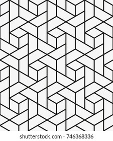 Vector seamless pattern. Modern stylish texture. Repeating geometric tiles with hexagons and triangles.