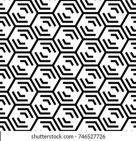 Vector seamless pattern. Modern stylish texture. Repeated geometric pattern with hexagonal tiles
