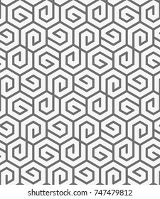 Vector seamless pattern. Modern stylish texture. Repeating geometric tiles with hexagonal grid.
