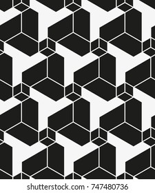 Vector seamless pattern. Modern stylish texture. Repeating geometric tiles with hexagonal grid.