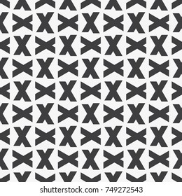 Vector seamless pattern. Modern stylish texture. Repetition of the geometric tiles with crosses.