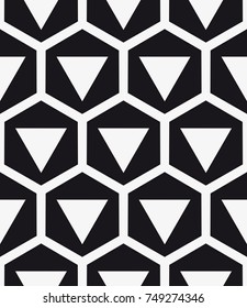 Vector seamless pattern. Modern stylish texture. Repeating geometric tiles with hexagonal grid.