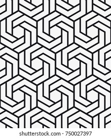 Vector seamless pattern. Modern stylish texture. Repeating geometric tiles with hexagonal grid.