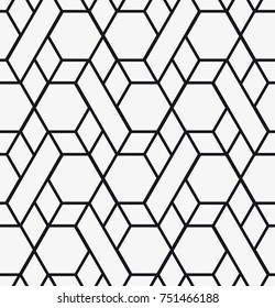 Vector seamless pattern. Modern stylish texture. Repeating geometric tiles with hexagonal grid.
