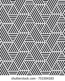 Vector seamless pattern. Modern stylish texture. Composition with striped triangles.