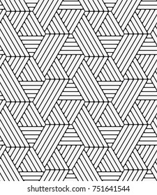 Vector seamless pattern. Modern stylish texture. Composition with striped triangles.