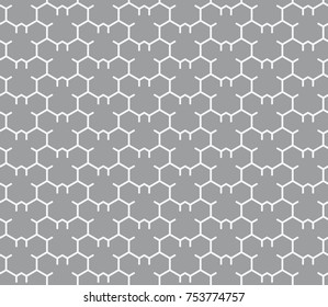 Vector seamless pattern. Modern stylish texture. Repeating geometric tiles with hexagonal grid.