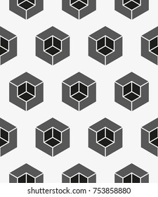 Vector seamless pattern. Modern stylish texture. Repeating geometric hexagons.