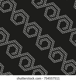 Vector seamless pattern. Modern stylish texture. Repeating geometric tiles with hexagons and triangles.