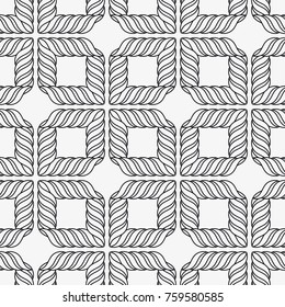 Vector seamless pattern. Modern stylish texture with squares of wavy strokes. Geometric abstract background.