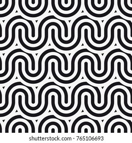Vector seamless pattern. Modern stylish texture with wavy stripes. Geometric abstract background.