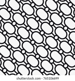 Vector seamless pattern. Modern stylish texture. Repeating geometric tiles with abstract grid of ovals.