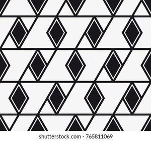 Vector seamless pattern. Modern stylish texture. Repeating geometric tiles with a grid of rhombuses.