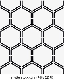 Vector seamless pattern. Modern stylish texture. Repeating geometric tiles with hexagonal grid.