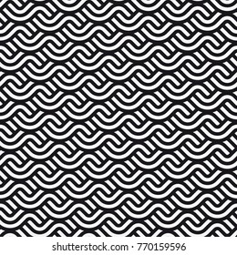 Vector seamless pattern. Modern stylish texture with wavy stripes. Geometric abstract background.