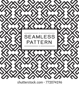 Vector seamless pattern and modern stylish texture. Repeating abstract geometric tiles with grid pattern. 