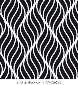 Vector seamless pattern. Modern stylish texture with wavy stripes. Geometric abstract background.