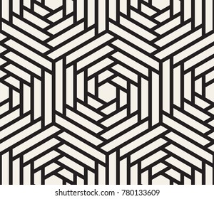 Vector seamless pattern. Modern stylish abstract texture. Repeating geometric tiles from striped elements

