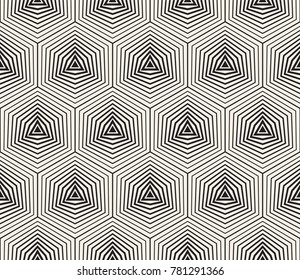 Vector seamless pattern. Modern stylish abstract texture. Repeating geometric tiles from striped elements
