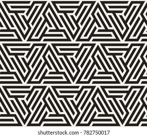 Vector seamless pattern. Modern stylish texture. Repeating geometric tiles from striped triangle elements
