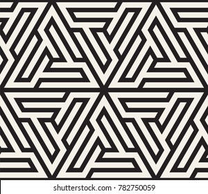 Vector seamless pattern. Modern stylish texture. Repeating geometric tiles from striped triangle elements
