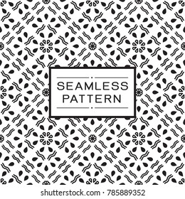 Vector seamless pattern and modern stylish texture. Repeating abstract geometric tiles with grid pattern on white background. 