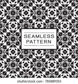 Vector seamless pattern and modern stylish texture. Repeating abstract geometric tiles with grid pattern on white background. 
