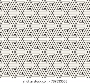 Vector seamless pattern. Modern stylish texture. Repeating geometric tiles from striped triangle elements
