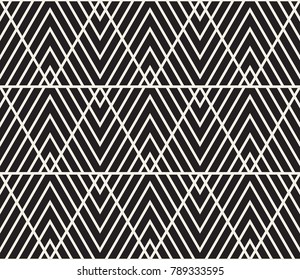 Vector seamless pattern. Modern stylish texture. Repeating geometric tiles from striped triangle elements
