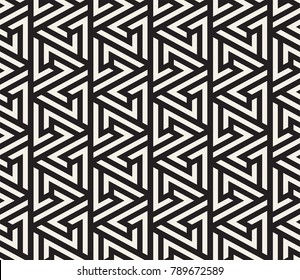 Vector seamless pattern. Modern stylish texture. Repeating geometric tiles from striped triangle elements
