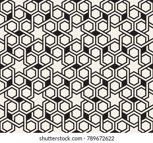 Vector seamless pattern. Modern stylish abstract texture. Repeating geometric tiles from striped elements
