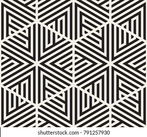 Vector seamless pattern. Modern stylish texture. Repeating geometric tiles from striped triangle elements
