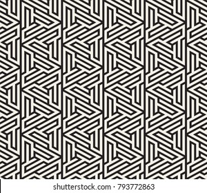 Vector seamless pattern. Modern stylish texture. Repeating geometric tiles from striped triangle elements
