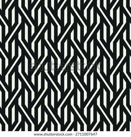 Vector seamless pattern. Modern stylish texture. Repeating geometric tiles with weaved bold zigzag. Bold monochrome zig zag. Trendy graphic design. Can be used as swatch.
