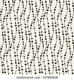 Vector seamless pattern. Modern texture. Repeating abstract background with circles. Graphic stripes with wavy stripes