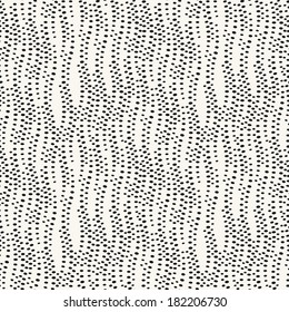 Vector seamless pattern. Modern texture. Repeating abstract background with dotted waves. Graphic stripes