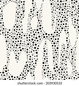 Vector seamless pattern. Modern texture. Repeating abstract background with circles. Graphic stains from fine circles