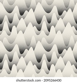 Vector seamless pattern. Modern texture. Repeating abstract background with circles. Graphic wavy stripes. Can be used as swatch for illustrator.