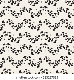 Vector seamless pattern. Modern texture. Repeating abstract background with dotted waves. Graphic stripes