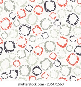 Vector seamless pattern. Modern texture with colorful elements. Repeating abstract background. Graphic print with snowy covering