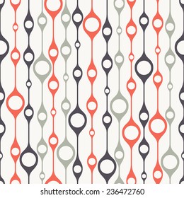 Vector seamless pattern. Modern texture with stylized holiday garlands. Repeating abstract background. Graphic stripes with colorful beads