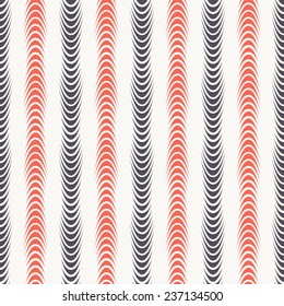 Vector seamless pattern. Modern texture with stylized holiday garlands. Repeating abstract background. Graphic dotted stripes